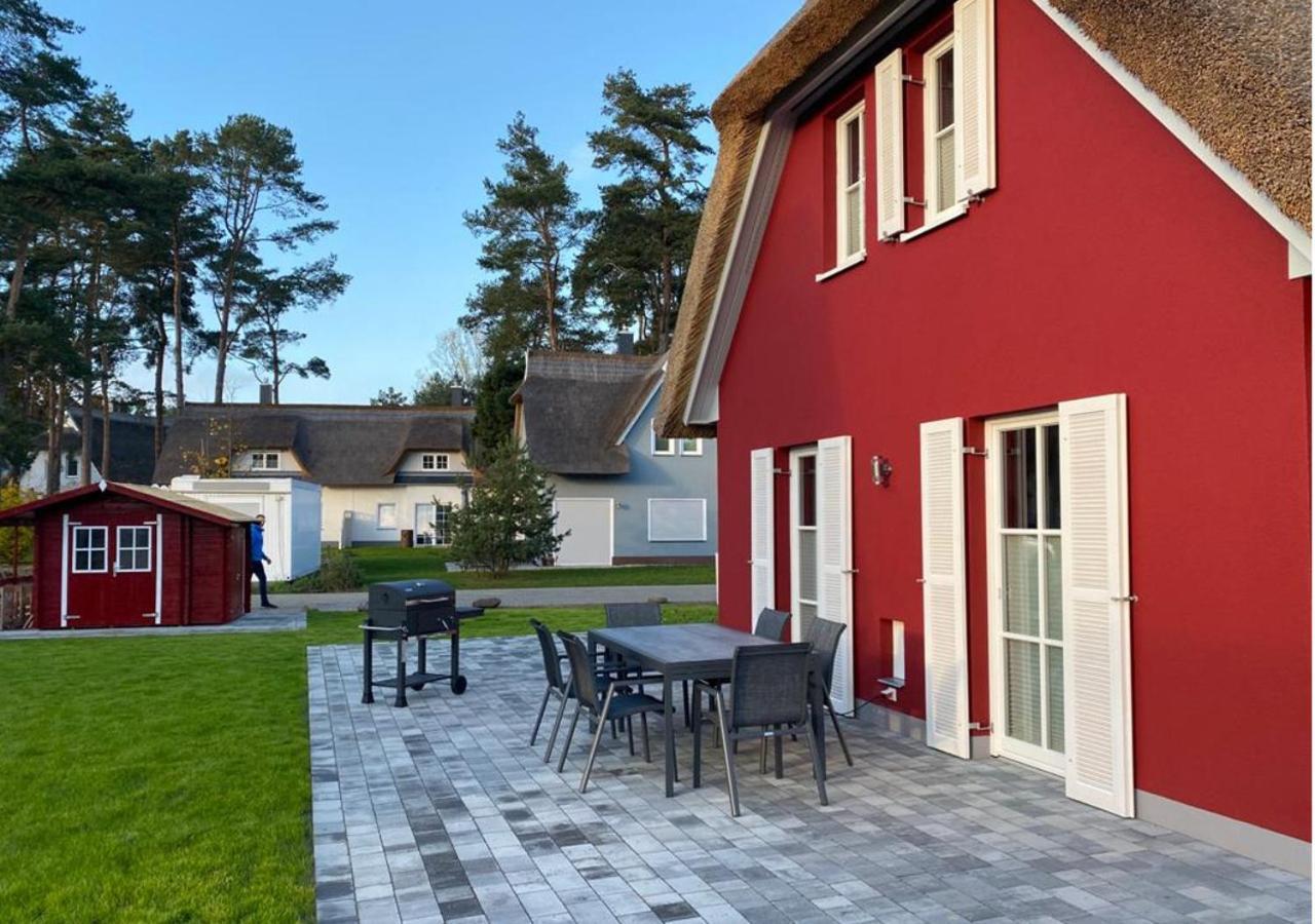 Modernes Reetdach-Ostseeferienhaus Bella Mare, Insel Usedom Mit Sauna, Kamin & Sonnenterrasse Zirchow Luaran gambar