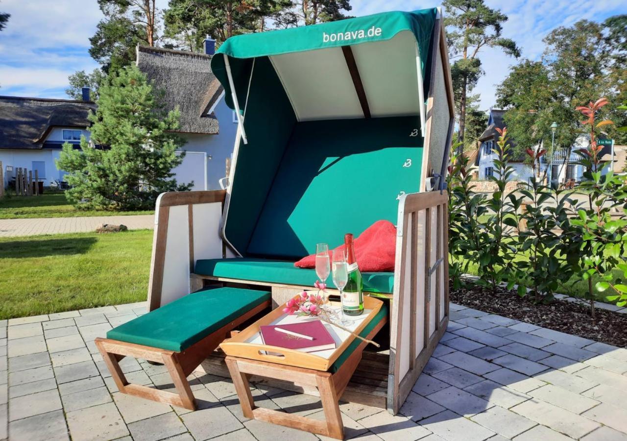 Modernes Reetdach-Ostseeferienhaus Bella Mare, Insel Usedom Mit Sauna, Kamin & Sonnenterrasse Zirchow Luaran gambar